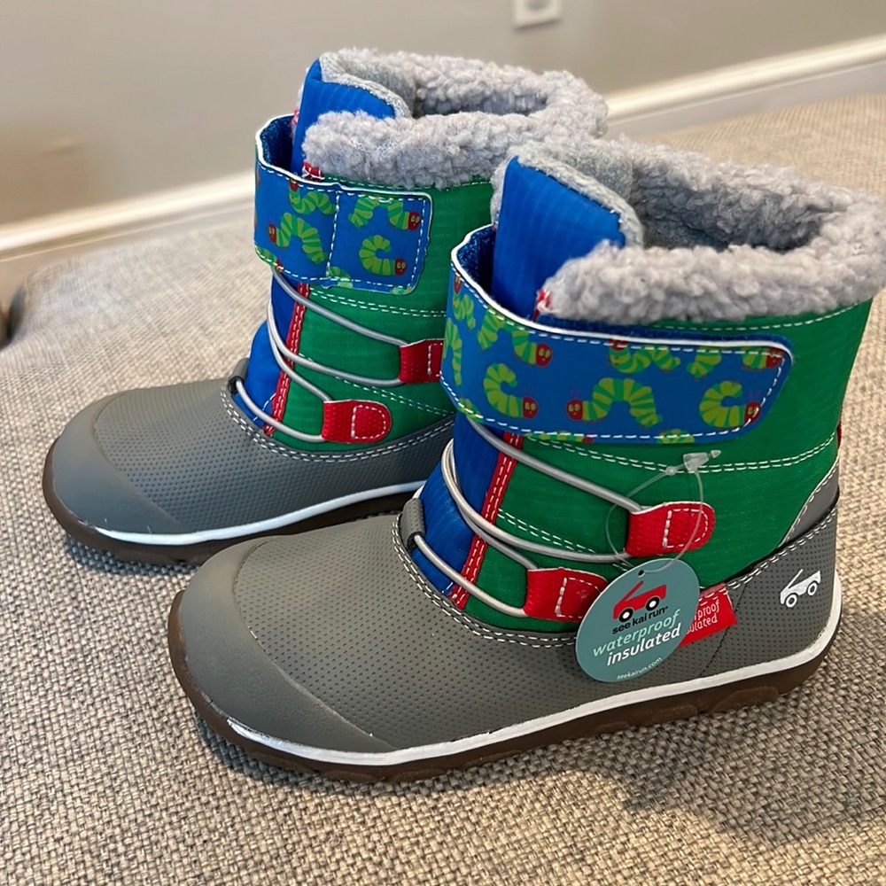 See Kai Run x Eric Carle Collab Gilman Waterproof Boots Size 12